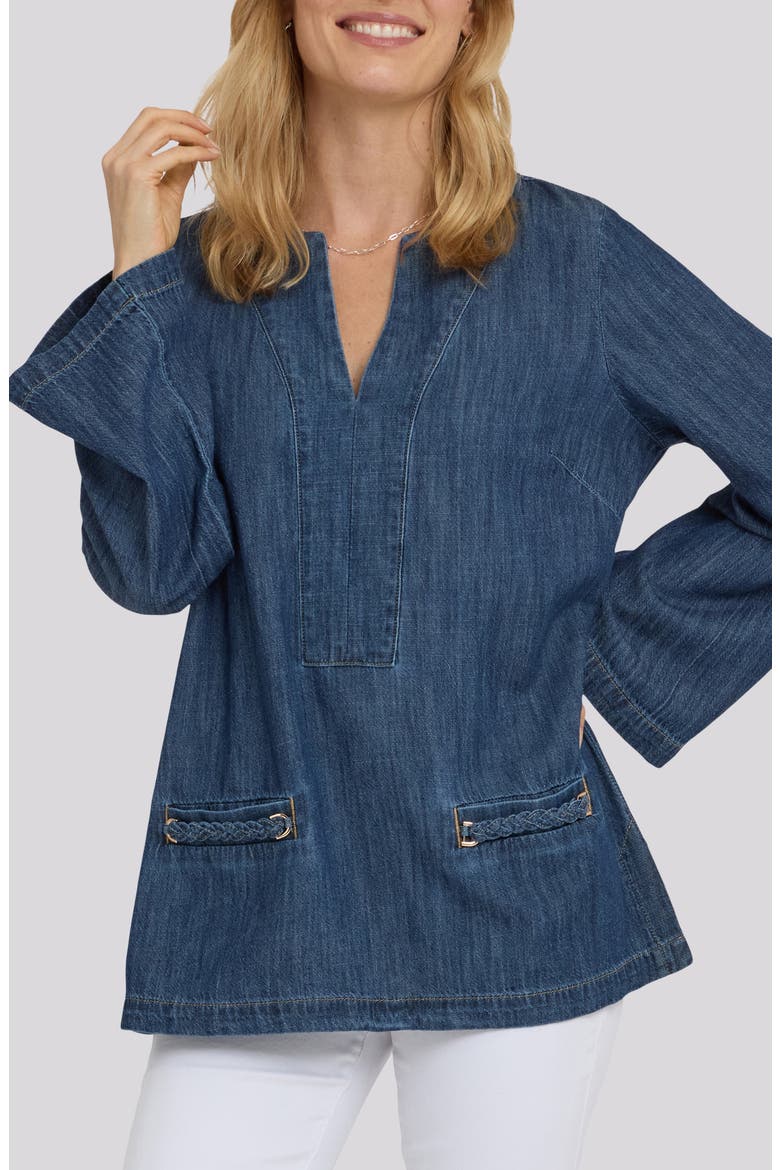 Cotton Denim Tunic, Main, color, MEDIUM INDIGO