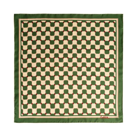 CHECKERBOARD SILK BANDANA