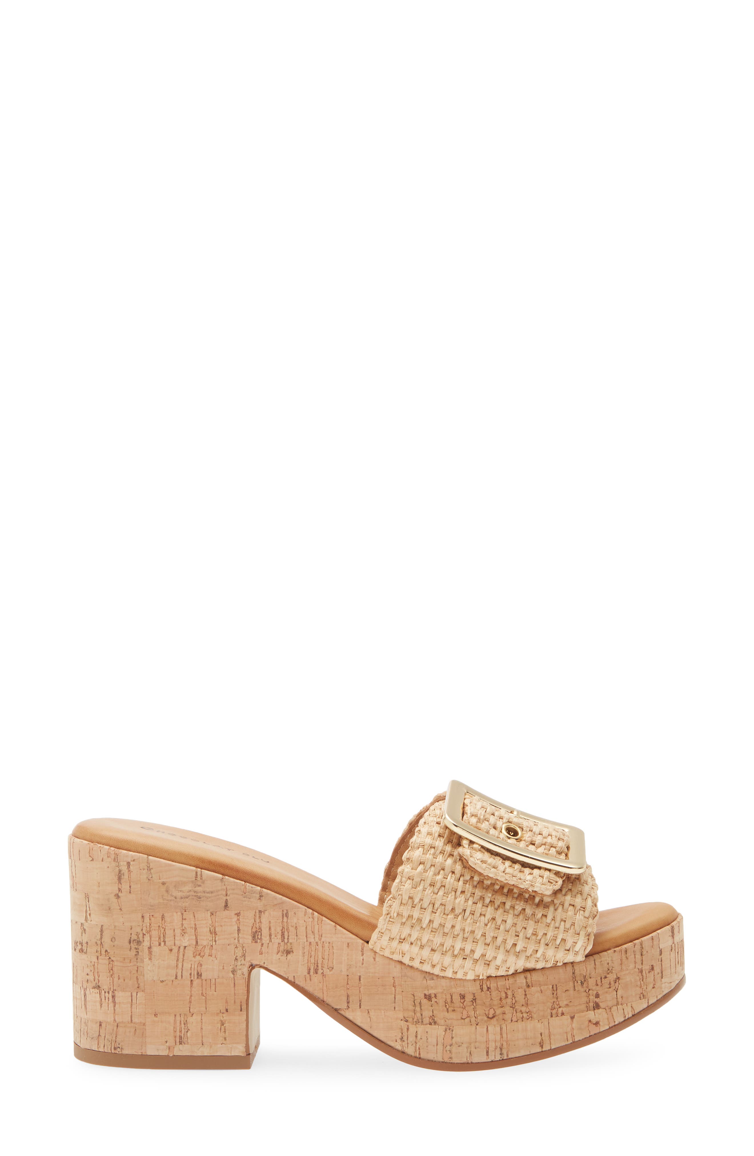 Gani Platform Slide Sandal, Alternate, color, NATURAL RAFFIA