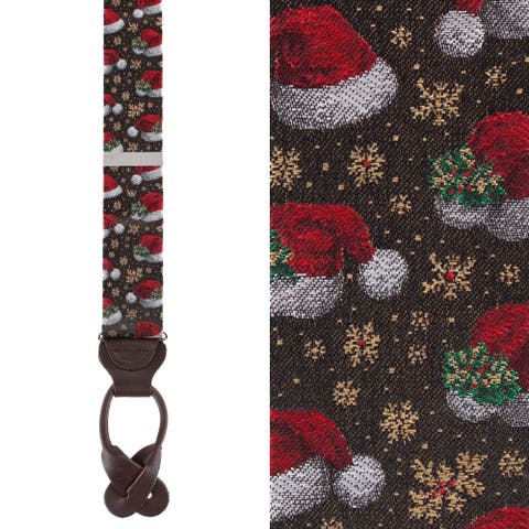 Kris Kringle's Cap Silk Novelty Button End Suspenders