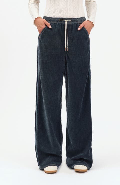 Cozy Drawcord Wide Leg Pants