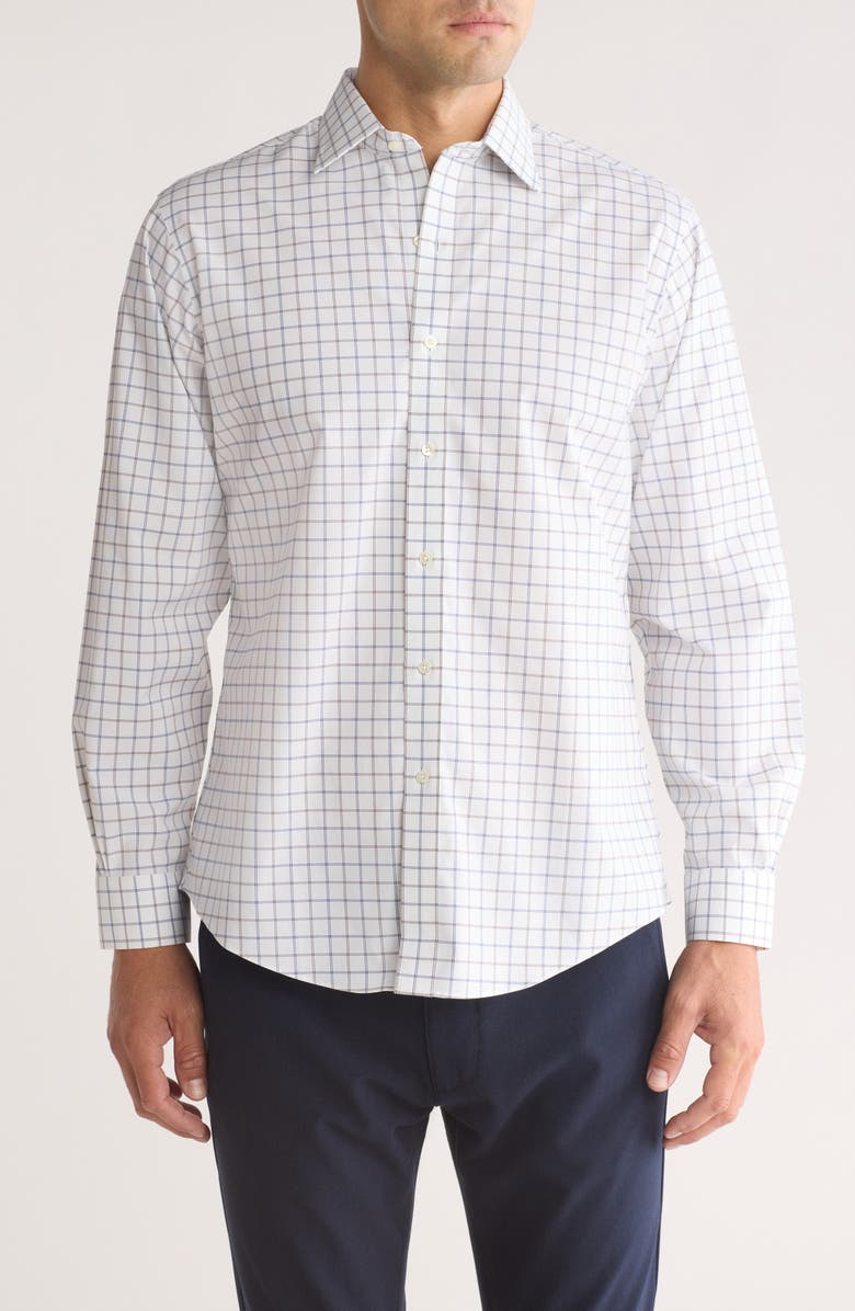 Brooks Brothers Grid Non-Iron Stretch Milano Fit Supima Cotton Dress Shirt  | Nordstromrack