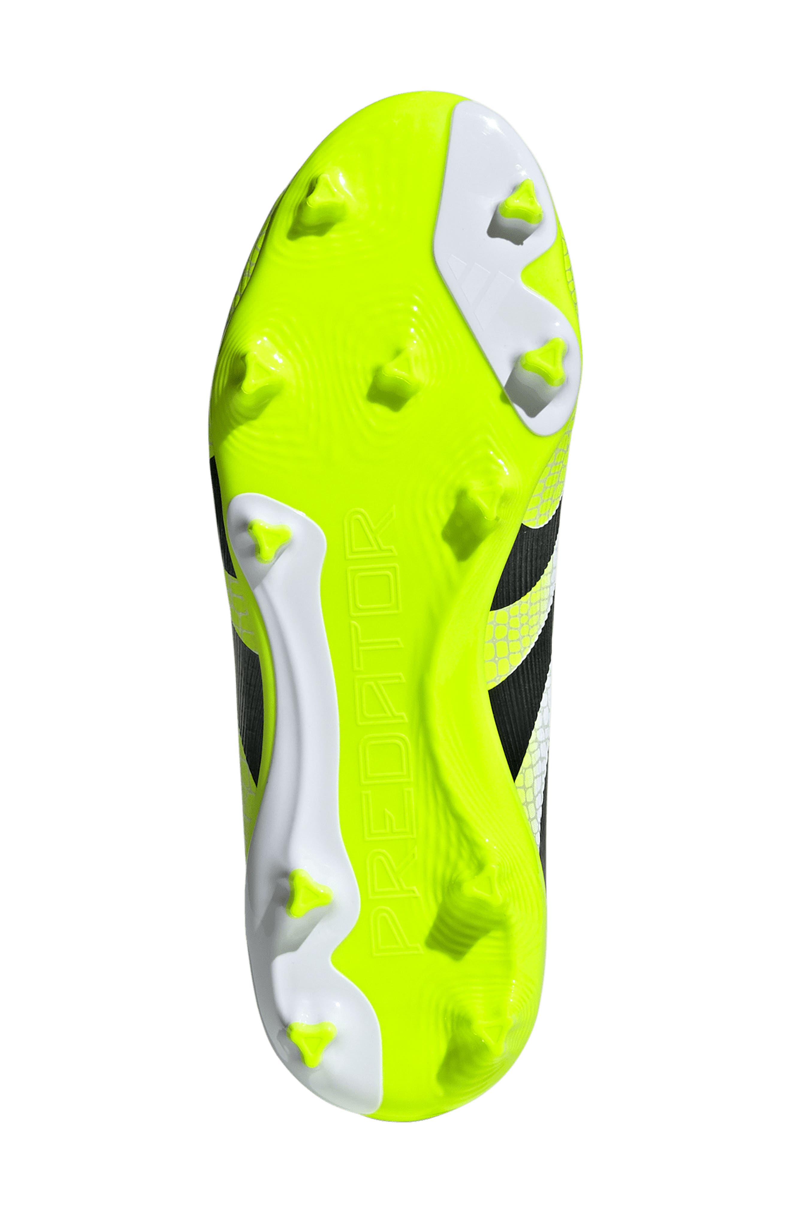 adidas Kids' Predator Club Firm/Multiground Soccer Cleat, Alternate, color, White/ Black/ Lucid Lemon