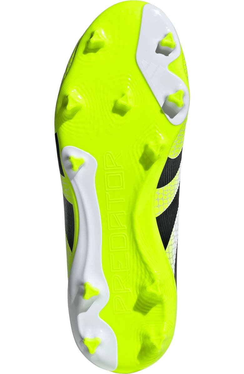 adidas Kids' Predator Club Firm/Multiground Soccer Cleat, Alternate, color, White/ Black/ Lucid Lemon