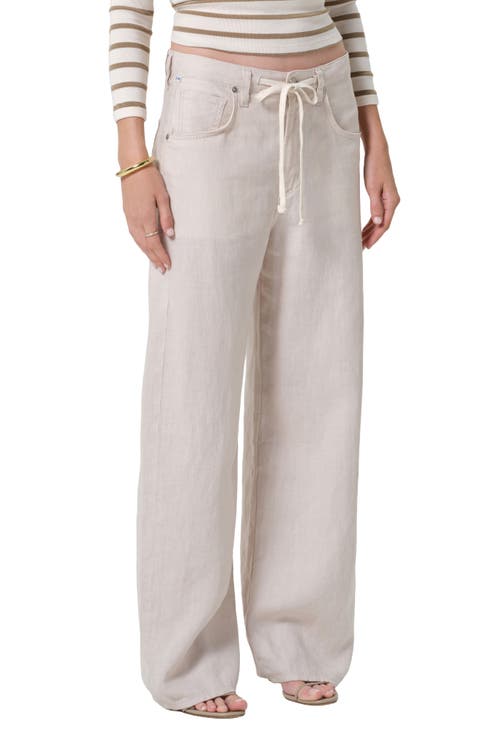 Brynn Drawstring Waist Wide Leg Linen Pants