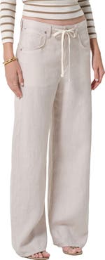 Citizens of Humanity Brynn Drawstring Waist Wide Leg Linen Pants