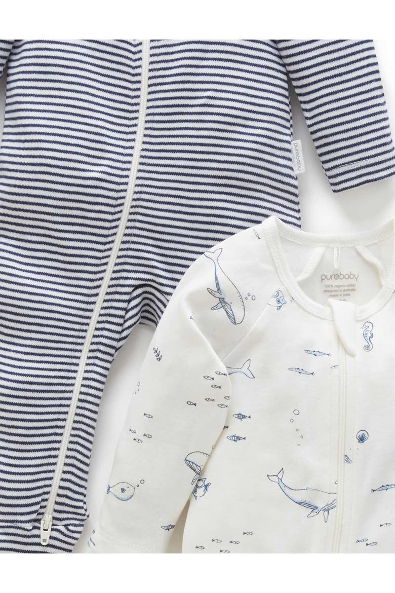 2 Pack Zip Footie, Alternate, color, Vanilla Nautical Pack
