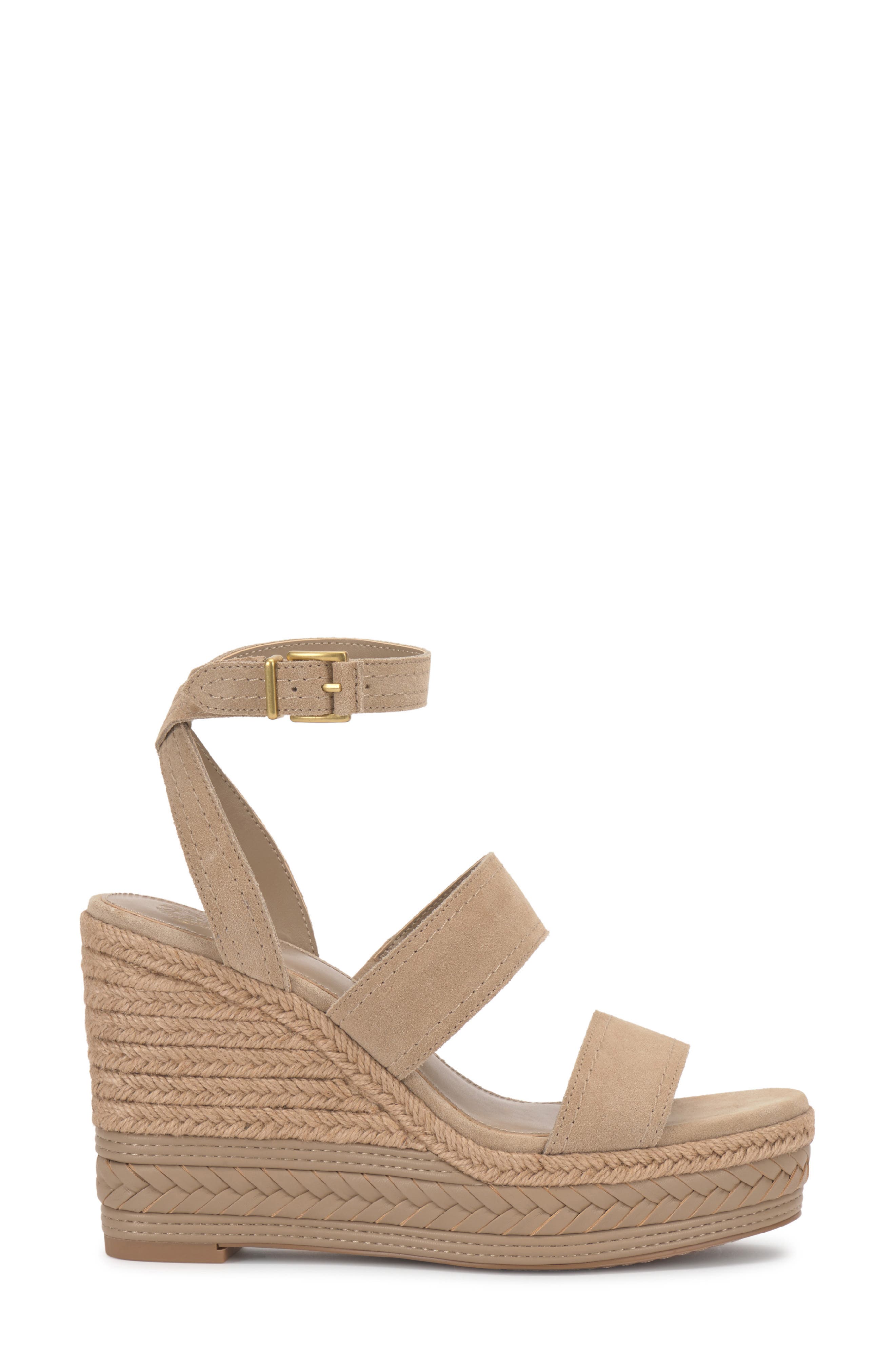 Vince Camuto Esmia Ankle Strap Platform Wedge Sandal, Alternate, color, Tortilla