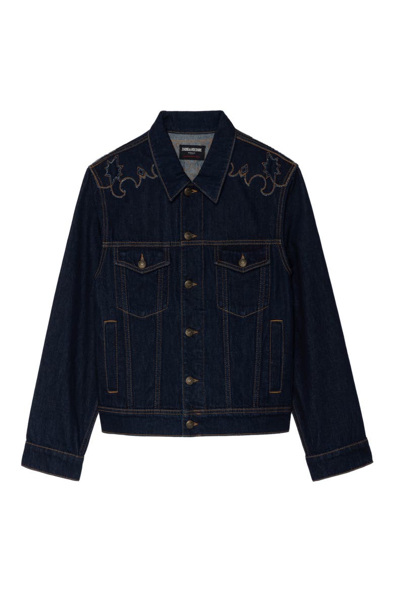 Bases Western Denim Jacket, Alternate, color, BRUT