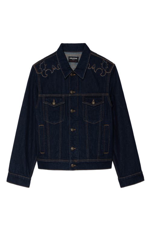 Zadig & Voltaire Bases Western Denim Jacket In Blue