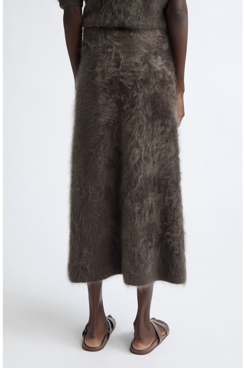 Asta Brushed Cashmere Midi Skirt, Alternate, color, DARK FERN BRUSHED