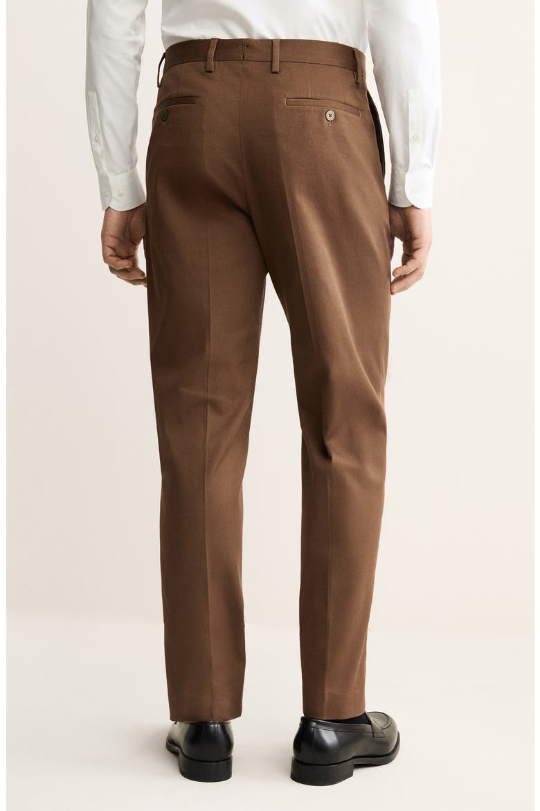 Regular Fit Pleated Stretch Cotton Pants, Alternate, color, ORANGE BROWN