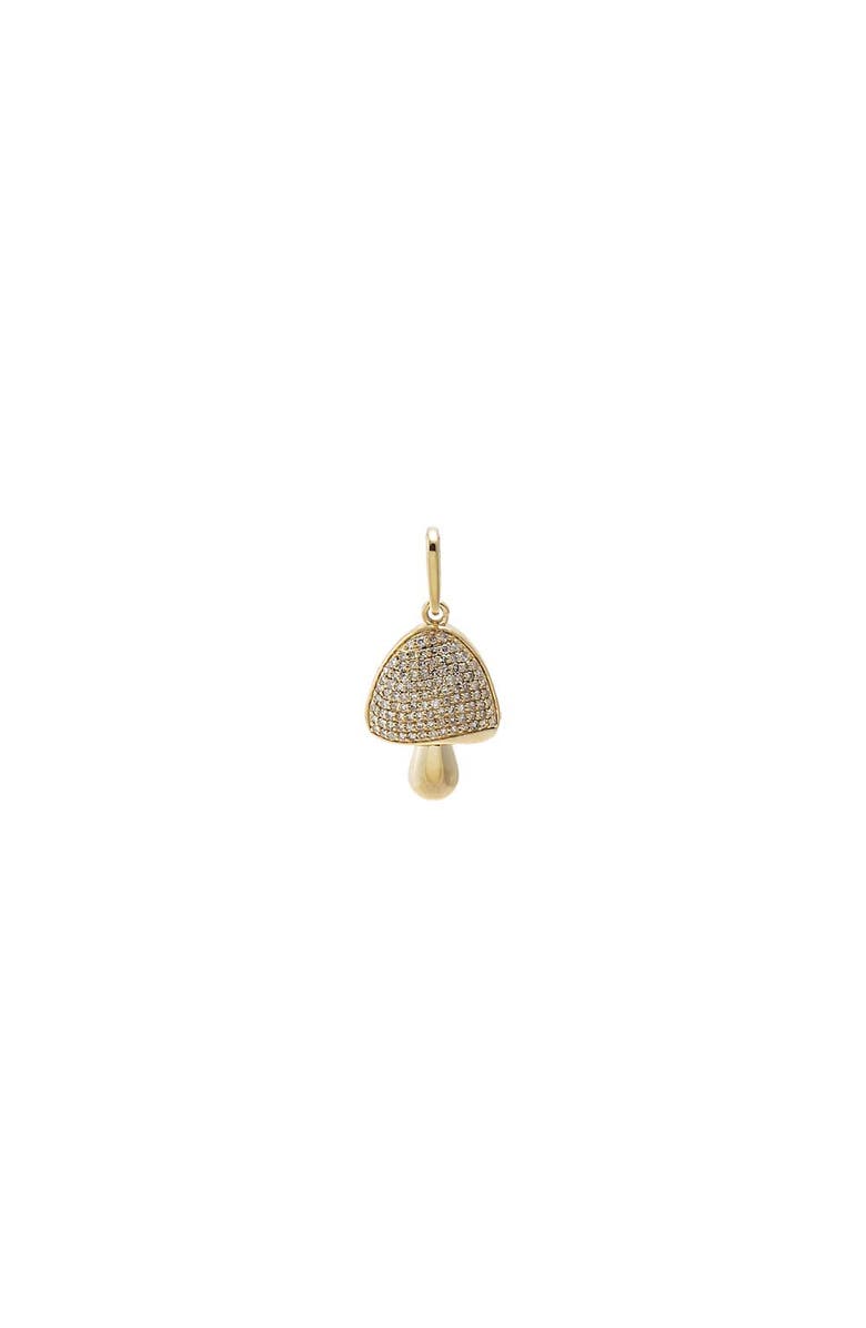BY ADINA EDEN Diamond Pave Mushroom Charm 14K, Main, color, 14K Gold