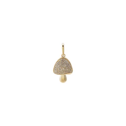 Diamond Pave Mushroom Charm 14K
