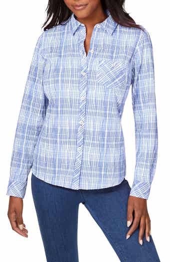 Foxcroft Hampton Plaid Non-Iron Button-Up Shirt
