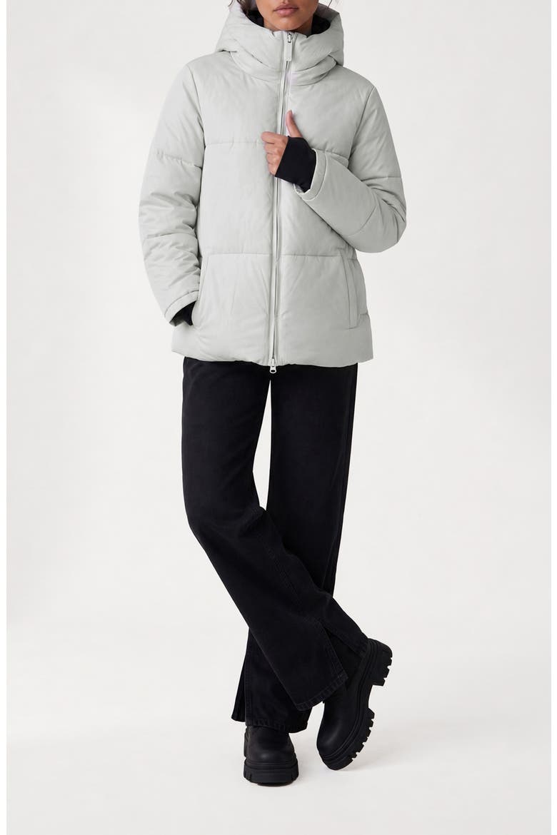 Stacy Water Resistant Hooded Puffer Jacket, Alternate, color, CLOUD