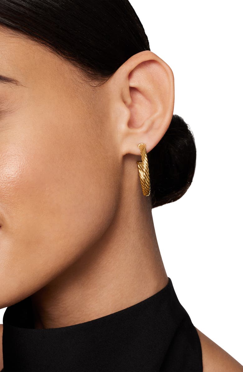 David Yurman Cable Loop Hoop Earrings, Alternate, color, Gold