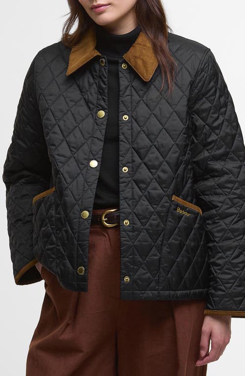 Barbour Liddesdale Cropped Icons Quilted Jacket In Black