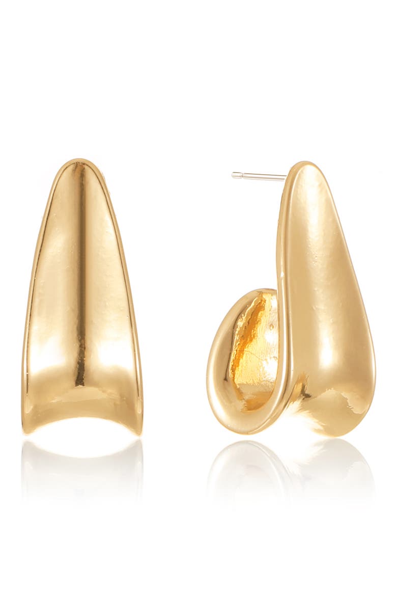 Draped Concave Hoop Earrings, Main, color, GOLD