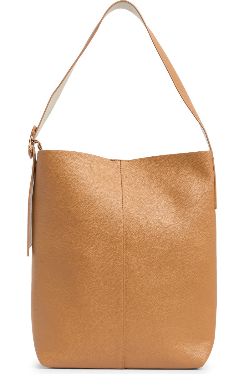 MUNDI SMALL LEATHER GOODS Erika Hobo Bag, Main, color, Cognac