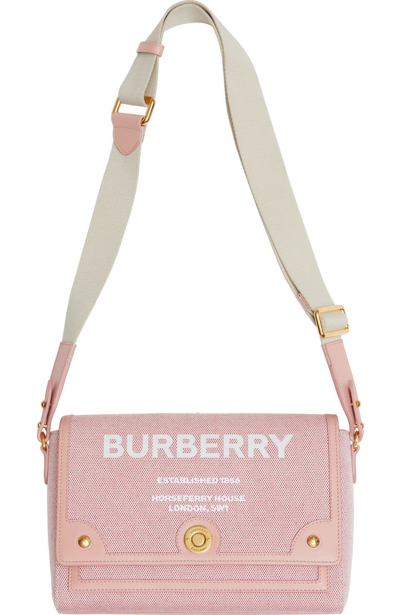 Burberry Medium Note Horseferry Print Canvas & Leather Crossbody Bag, Alternate, color,