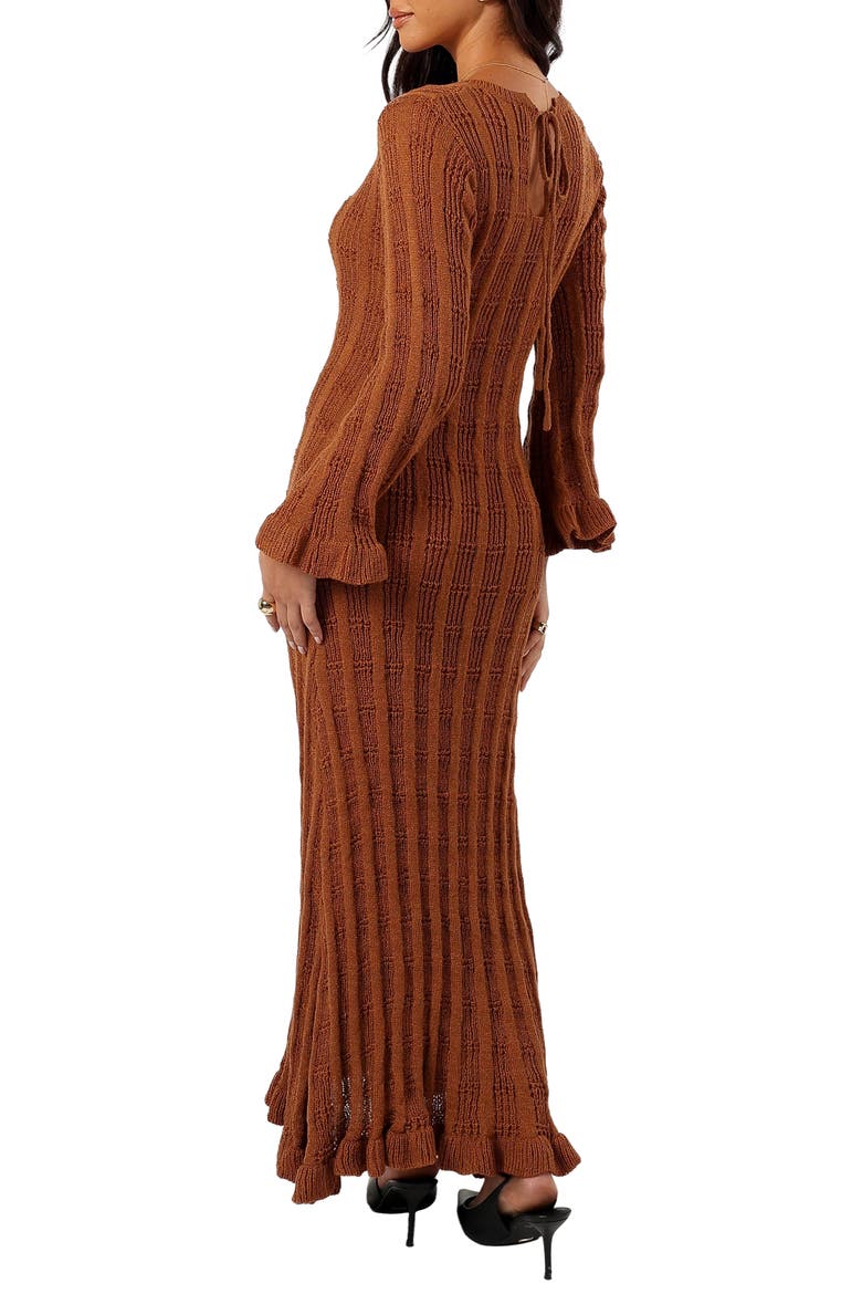 Colter Rib Long Sleeve Maxi Sweater Dress, Alternate, color, BRONZE
