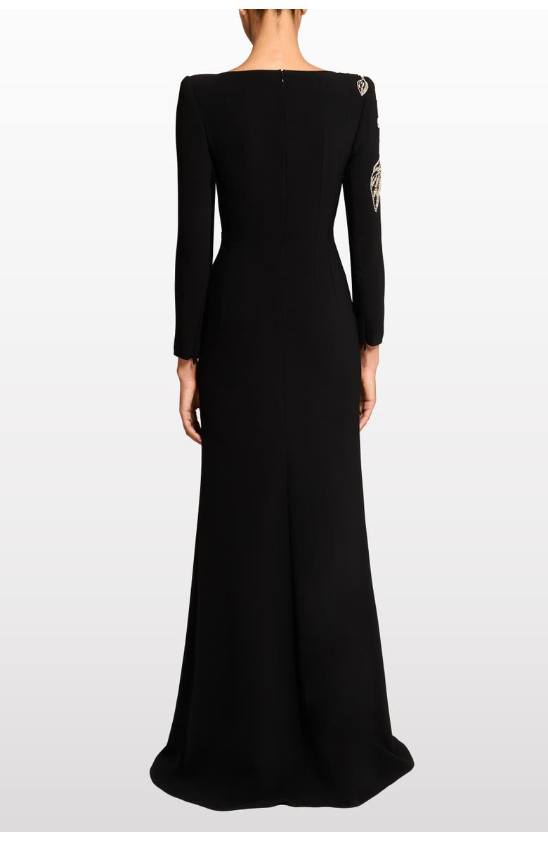 Jenny Packham Slipper Orchid Floral-Embellished Maxi Dress, Alternate, color, Liquorice