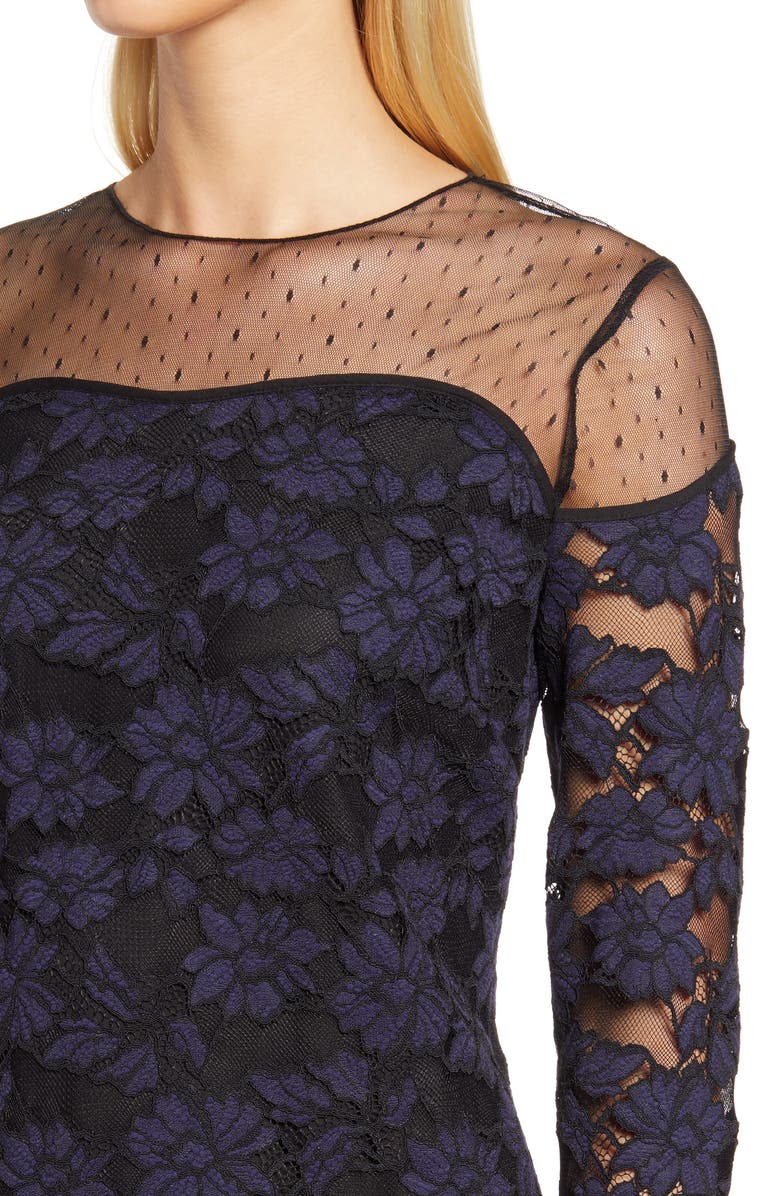 Shani Illusion Neck Lace A-Line Dress, Alternate, color, 