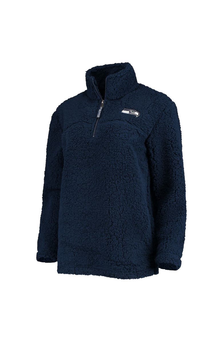 G-III 4HER BY CARL BANKS Women's G-III 4Her by Carl Banks College Navy Seattle Seahawks Sherpa Quarter-Zip Jacket, Alternate, color, Navy