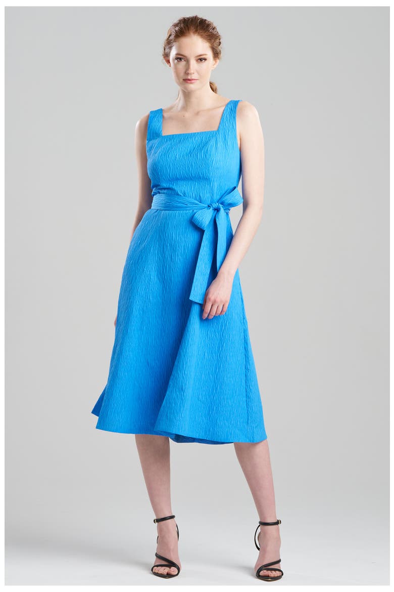 TEXTURED JQD Square Tank Dress, Main, color, MALIBU BLUE