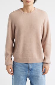 FRAME Crewneck Wool & Silk Rib Sweater