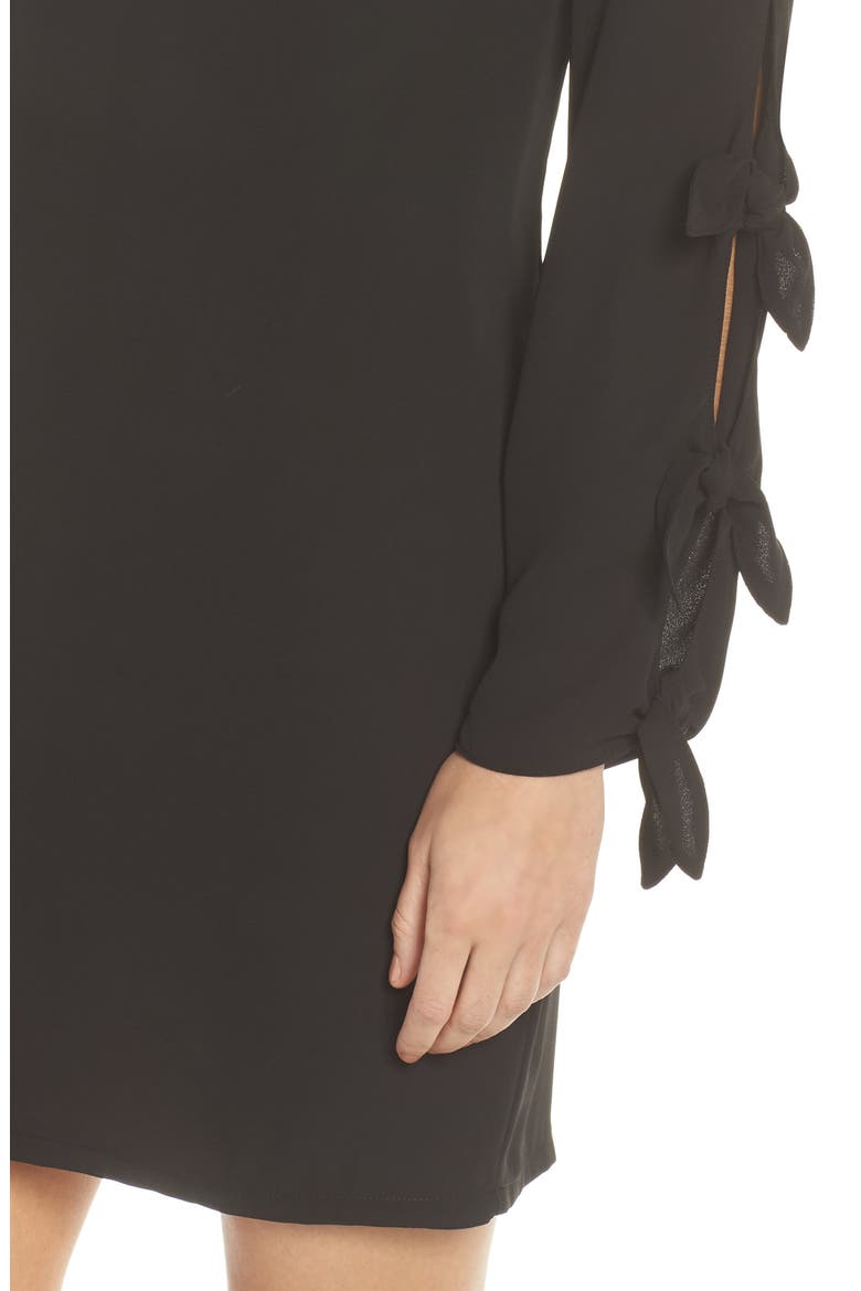 Bow Sleeve Sheath Dress, Alternate, color, BLACK
