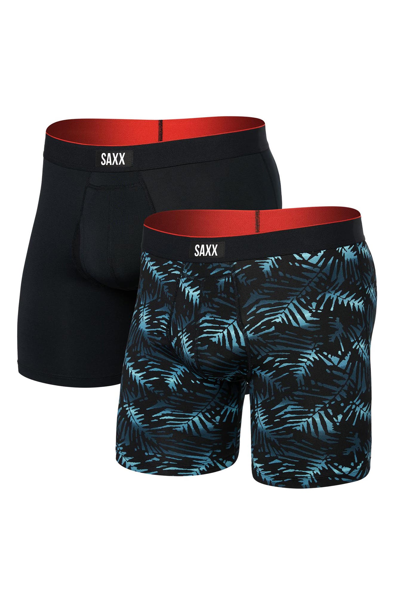 SAXX Assorted 2-Pack Boxer Briefs in Palm Camo Glow/Black 