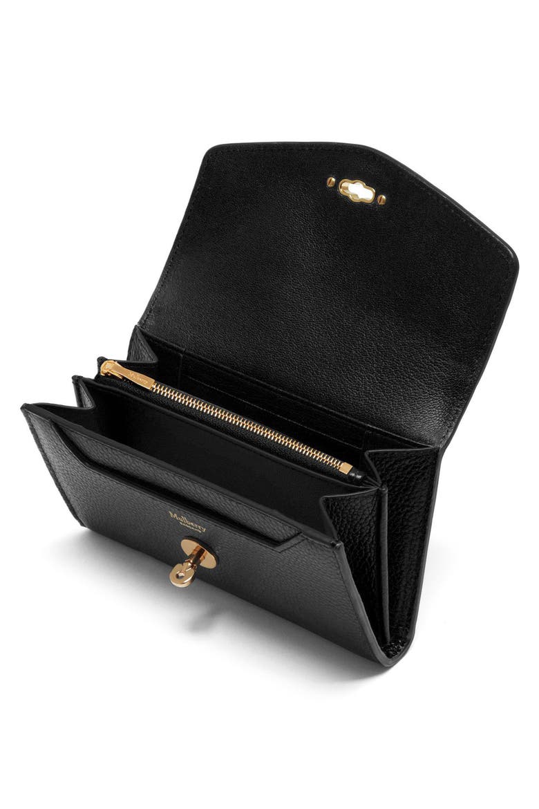 Medium Darley Leather Continental Wallet, Alternate, color, BLACK