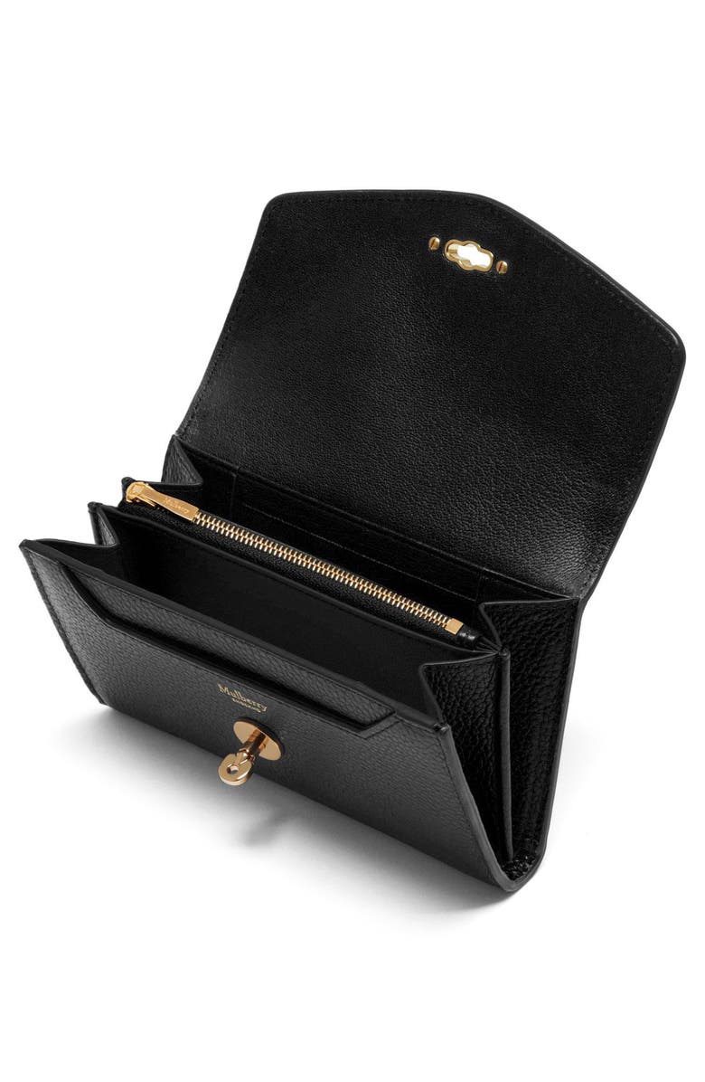 Mulberry Medium Darley Leather Continental Wallet, Alternate, color, Black