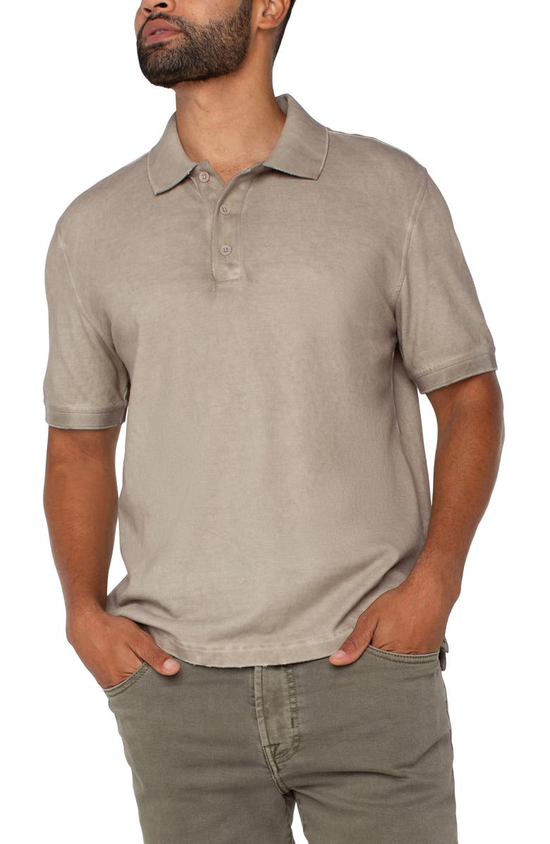 Liverpool Los Angeles Distressed Cotton Piqué Polo, Alternate, color, 