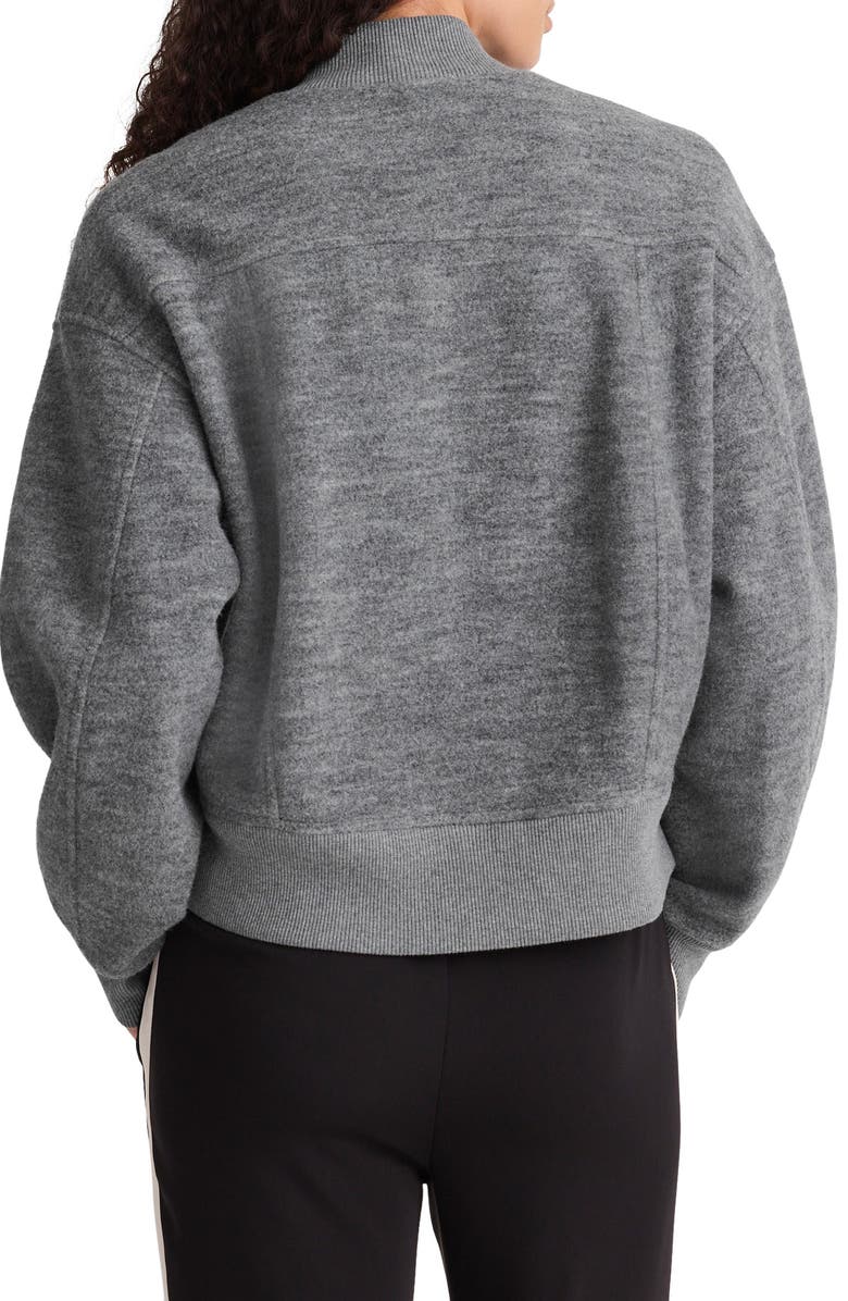 Madewell Double Faced Knit Bomber Jacket, Alternate, color, Heather Charcoal