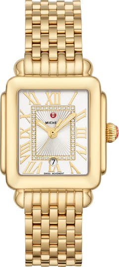 MICHELE Deco Madison Mid Diamond Dial Bracelet Watch, 29mm x 