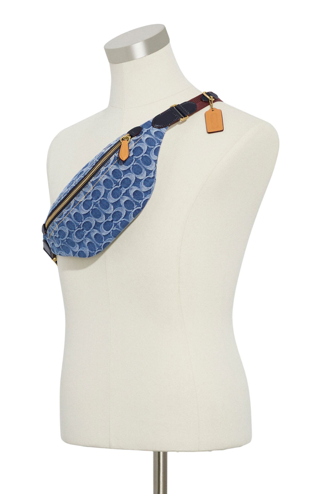 COACH Charter Signature Denim Belt Bag, Alternate, color, 