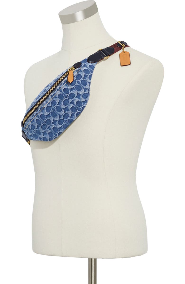 COACH Charter Signature Denim Belt Bag, Alternate, color,