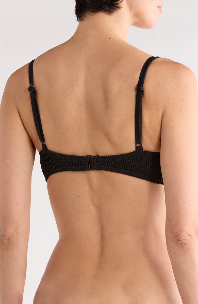 Good American Always Fit Twist Bikini Top, Alternate, color, Black