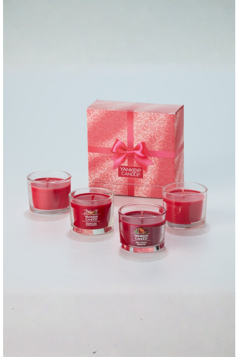 EveryDay Scented Votive Candle Gift Set - Sparkling Cinnamon, Red Apple Wreath, 1.3 oz, Main, color, Multicolored