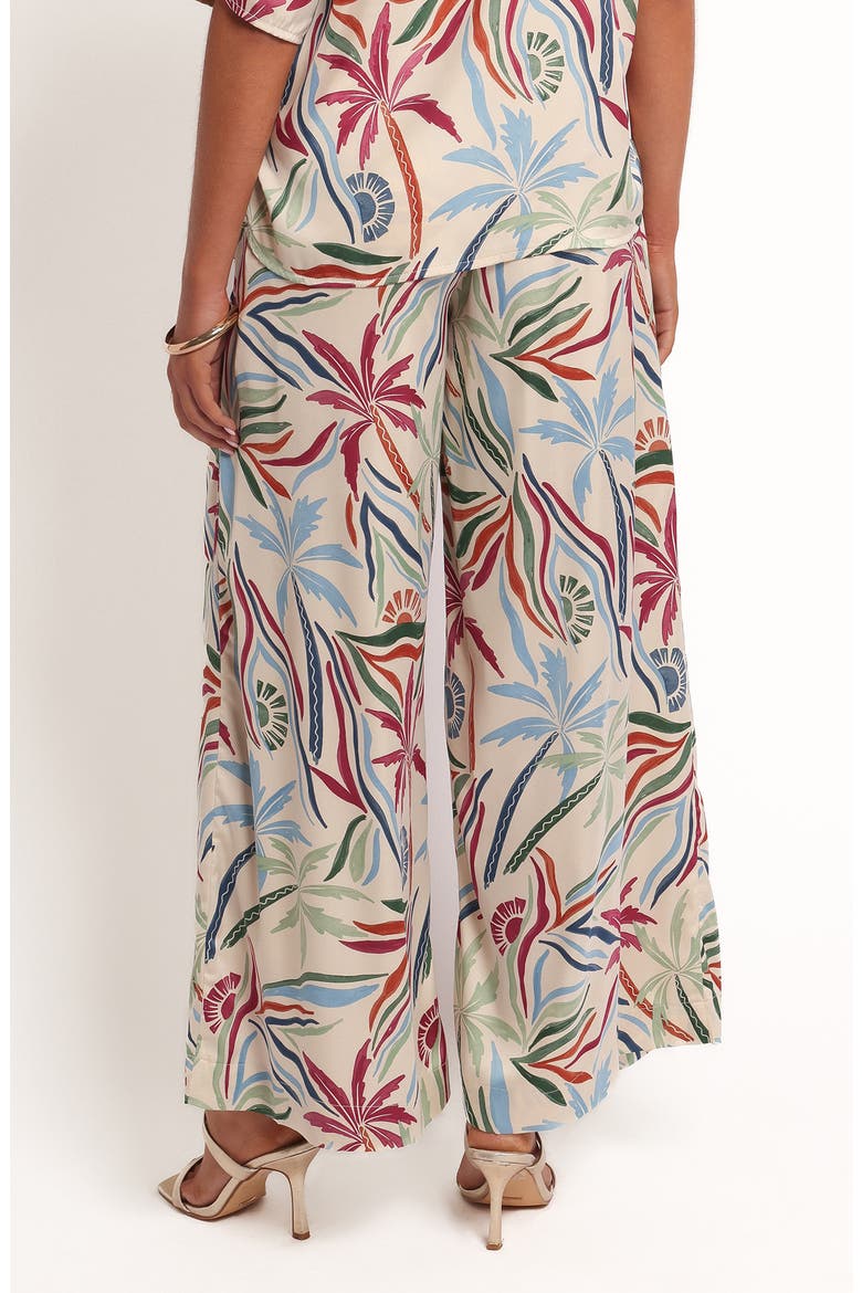 Illoura Palm Print Wide Leg Pants, Alternate, color, TAHITIAN TIDE