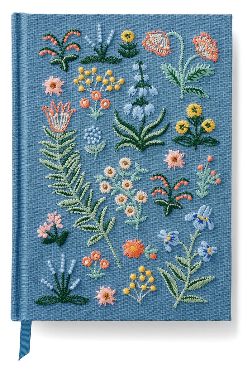 Rifle Paper Co. Menagerie Garden Embroidered Journal, Main, color, Blue