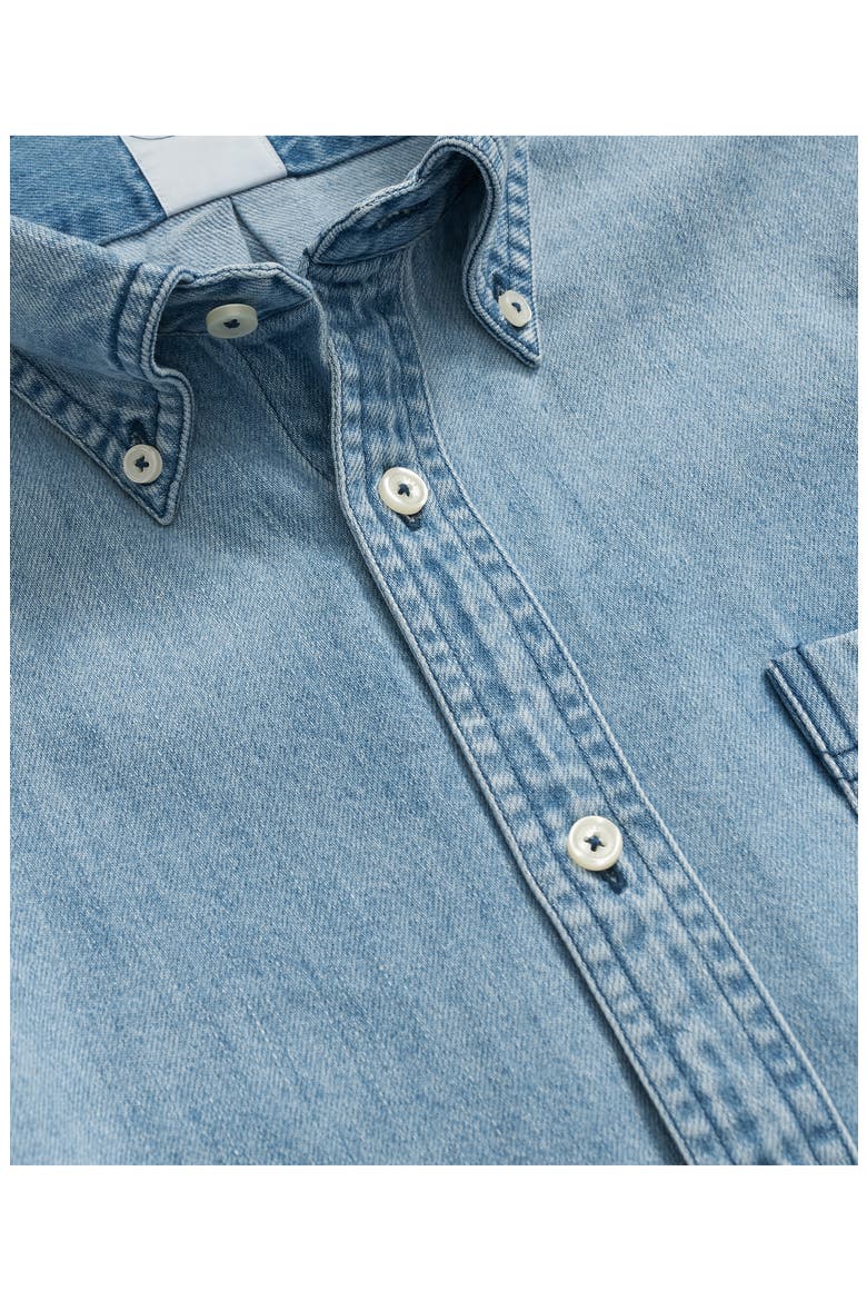 Archival Denim Button-Down Shirt, Alternate, color, VINTAGEBLUE