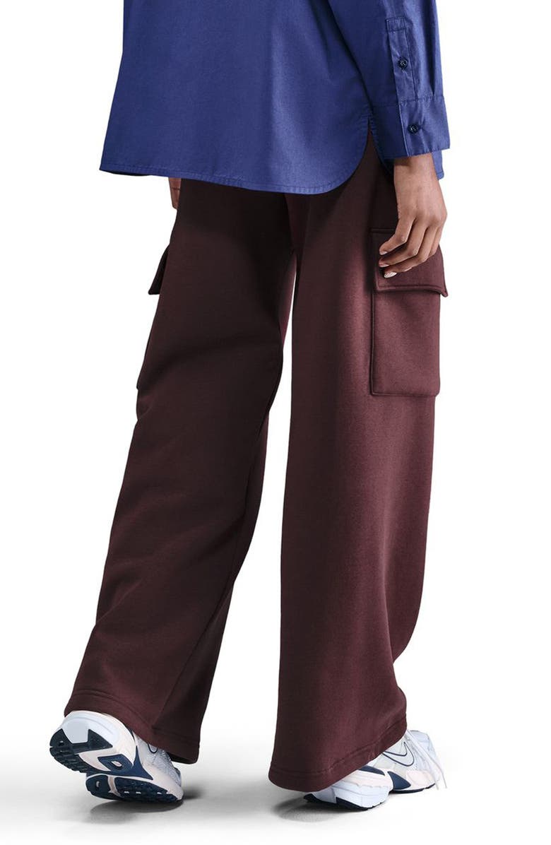 Nike Sportswear Phoenix Fleece Wide Leg Cargo Sweatpants, Alternate, color, Burgundy/ Sail