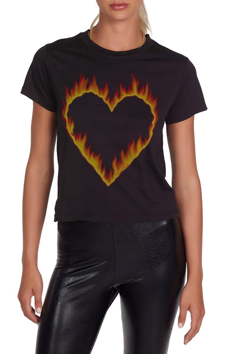 Lauren Moshi Ursula Fire Heart Top, Main, color, Black