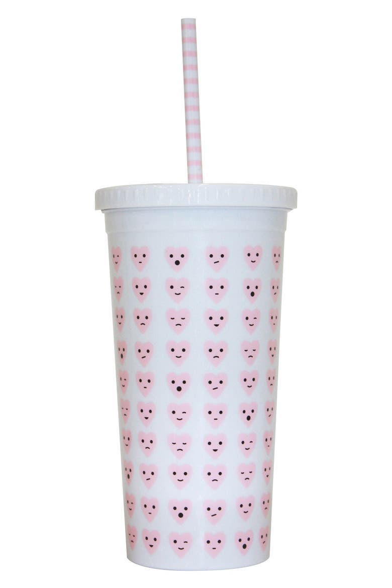'Sip Sip - Hearts' Travel Tumbler, Main, color, PINK