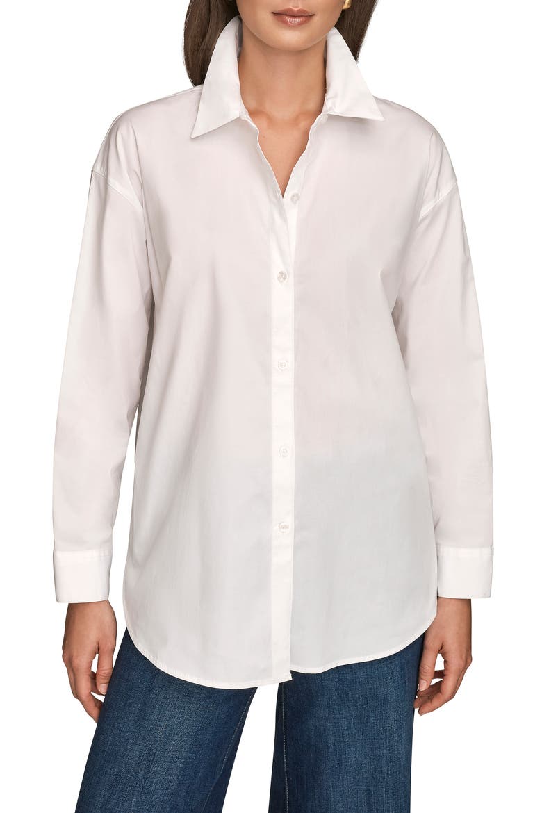 Long Sleeve Button-Up Shirt, Main, color, WHITE