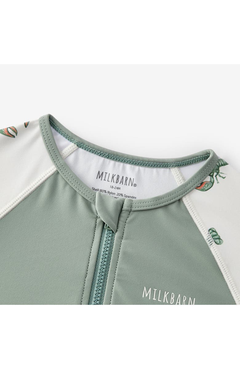 Milkbarn Zipper Top And Swim Trunks, Alternate, color, Mint Lobster
